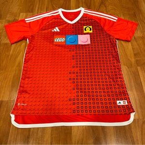 Lego x Adidas Tiro Red White Soccer Jersey Size XL  Aeroready New